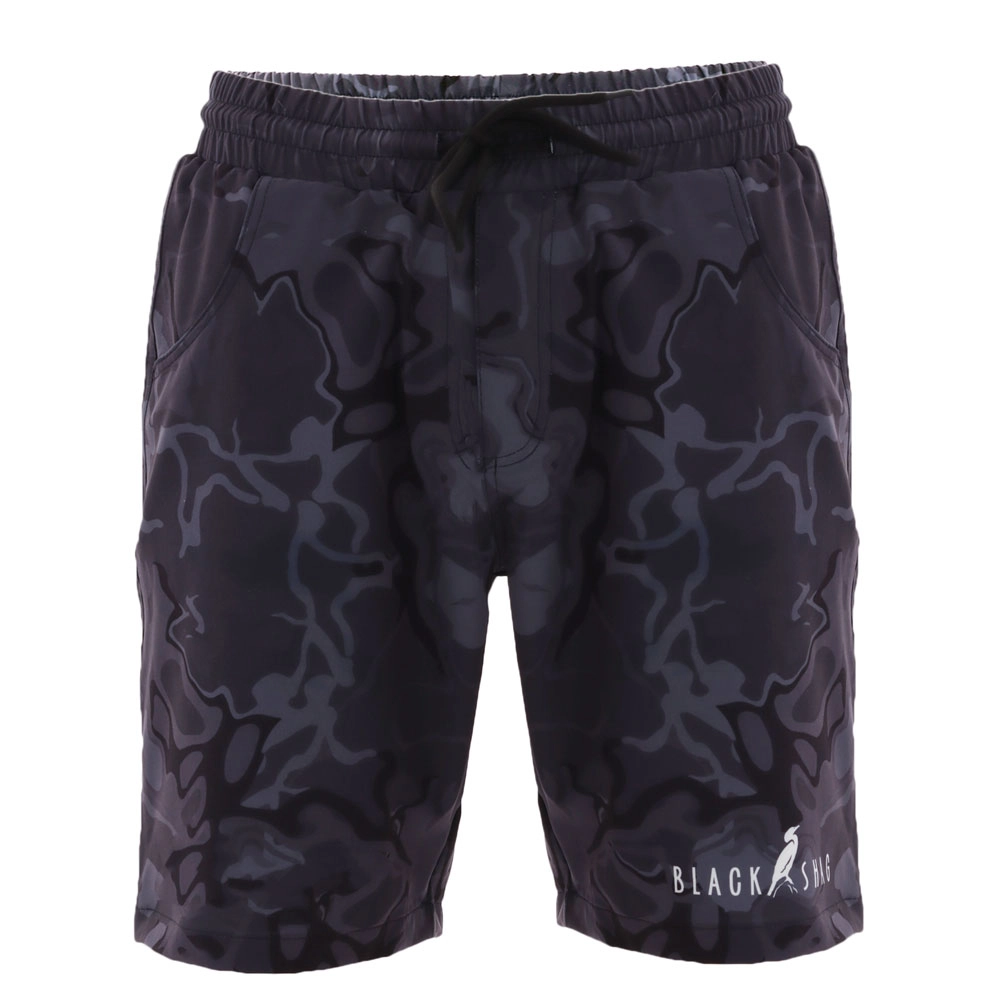 Black Shag Quick-Dry Stretch Mens Board Shorts Black Camo 32in Black Shag Quick-Dry Stretch Mens Board Shorts Black Camo 32in