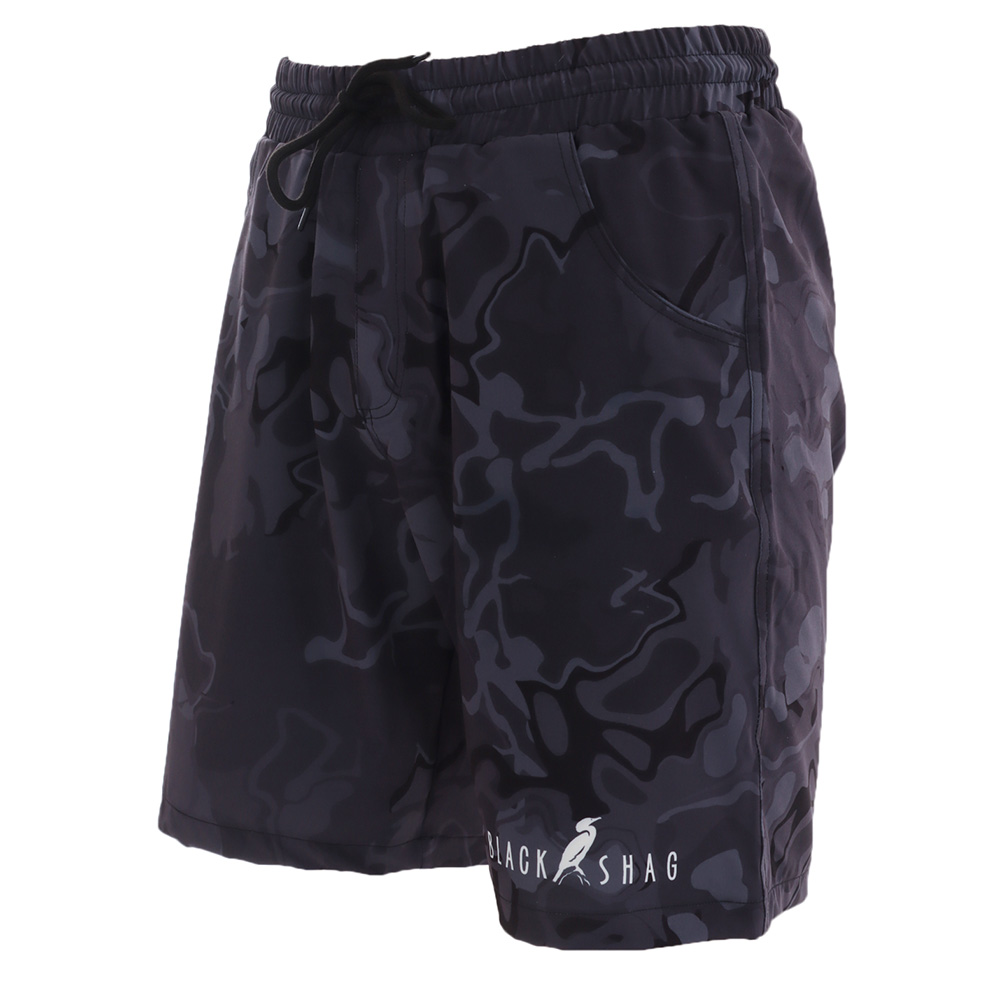 Black Shag Quick-Dry Stretch Mens Board Shorts Black Camo 32in