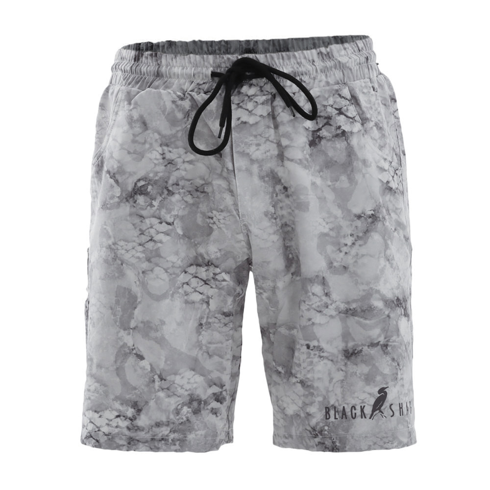 Black Shag Quick-Dry Stretch Mens Board Shorts Grey Camo 30in