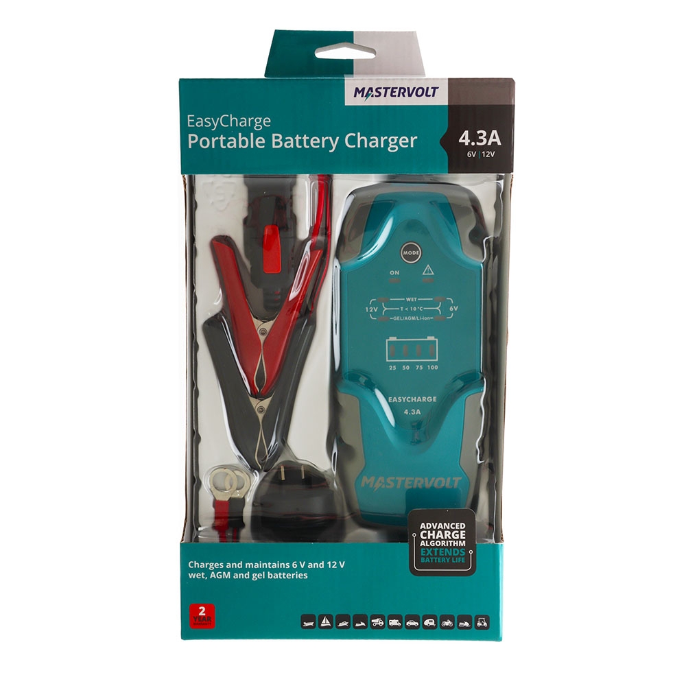 Mastervolt Easycharge Portable Smart Battery Charger 12V/6V and Lithium 4.3A