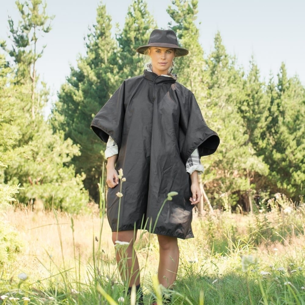 Styx Mill Oilskin Brown Wool Lined Poncho