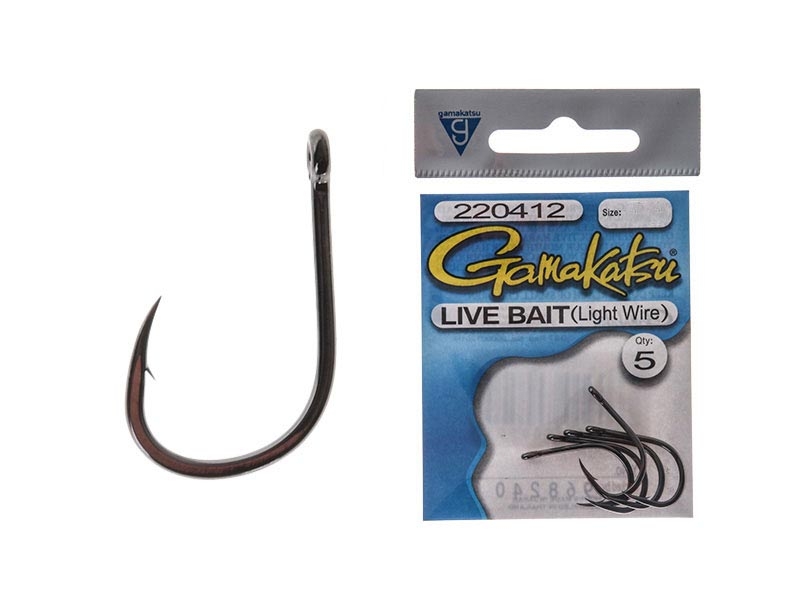 Gamakatsu Light Wire Live Bait Hooks 1/0 Qty 6