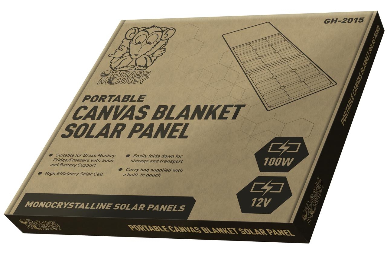 Brass Monkey Portable Canvas Blanket Solar Panel 12V 100W for Brass Monkey Fridge/Freezers