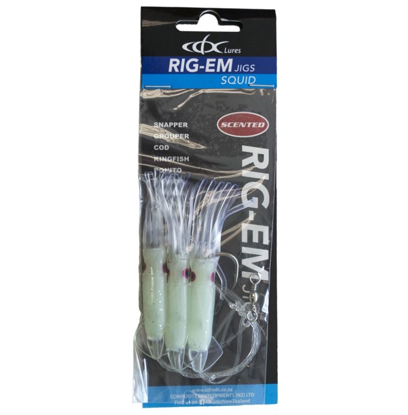 CDX Rig-Em Squid Flasher Rig 9cm Qty 3