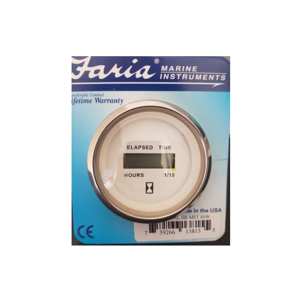 Faria Chesapeake Digital Hourmeter White
