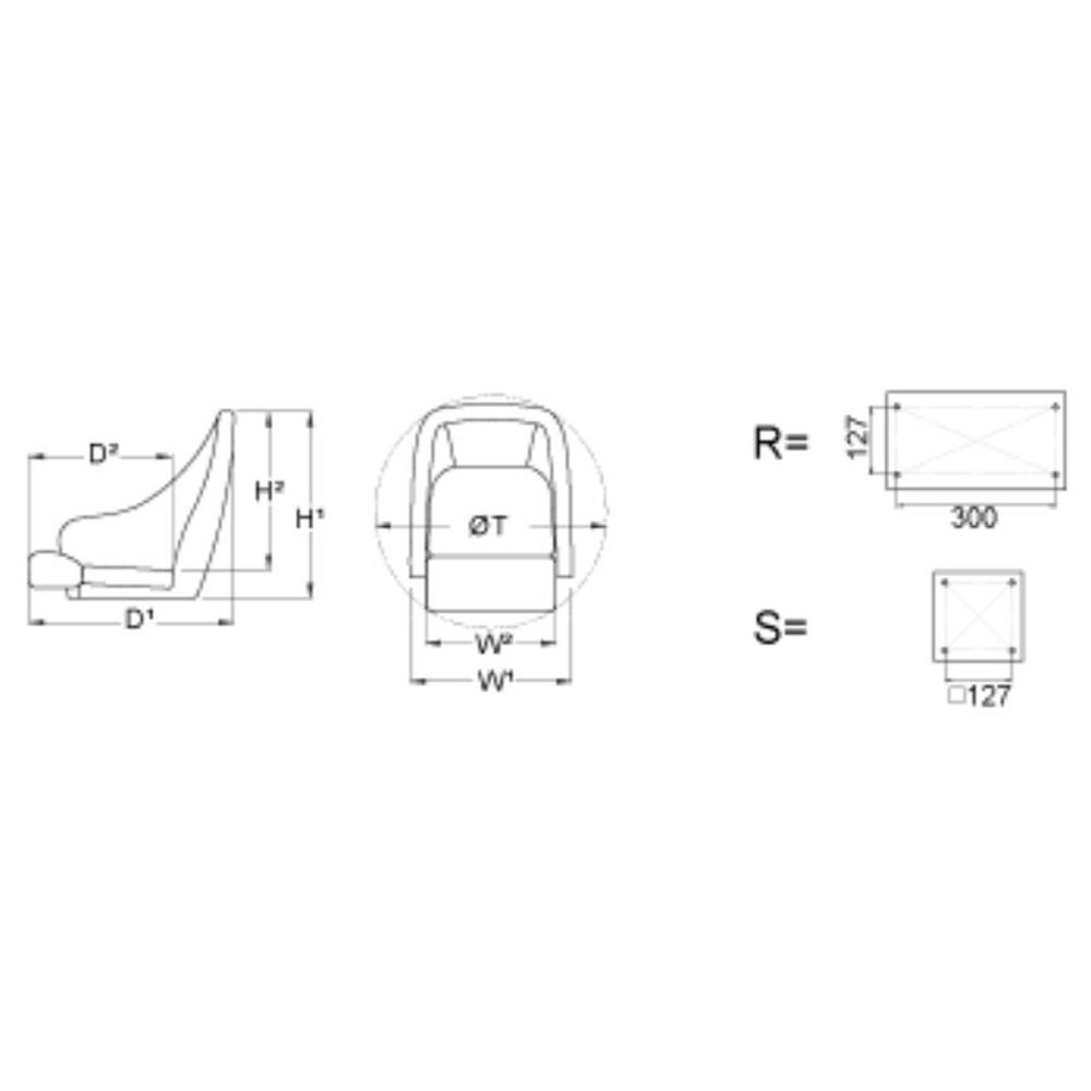 V-Quipment Fisherman Classic Folding Boat Seat Dark Blue with White Seams