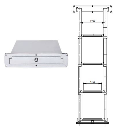 VETUS Telescopic 4-Step Cassette Ladder 1.16m