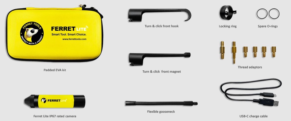 Ferret Lite IP67 WiFi Inspection Camera Kit