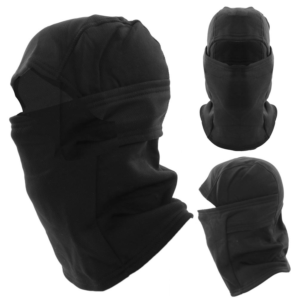Black Shag Fleece Windproof Balaclava Black