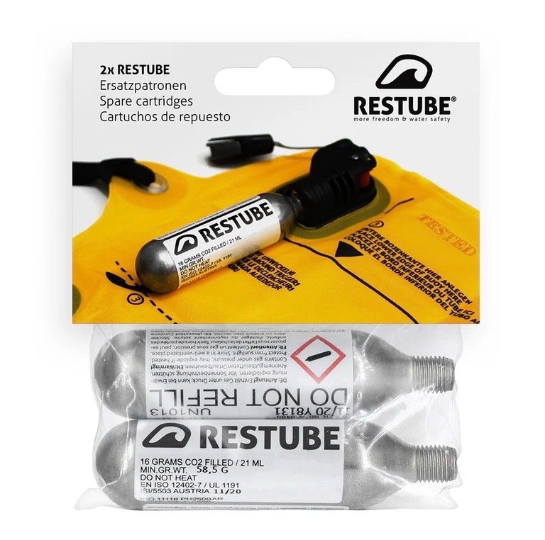 Restube CO2 Replacement Cartridge 16g 2-Pack