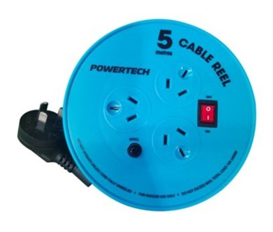 Powertech 3 Way Round Powerboard with 5m Extension Cord