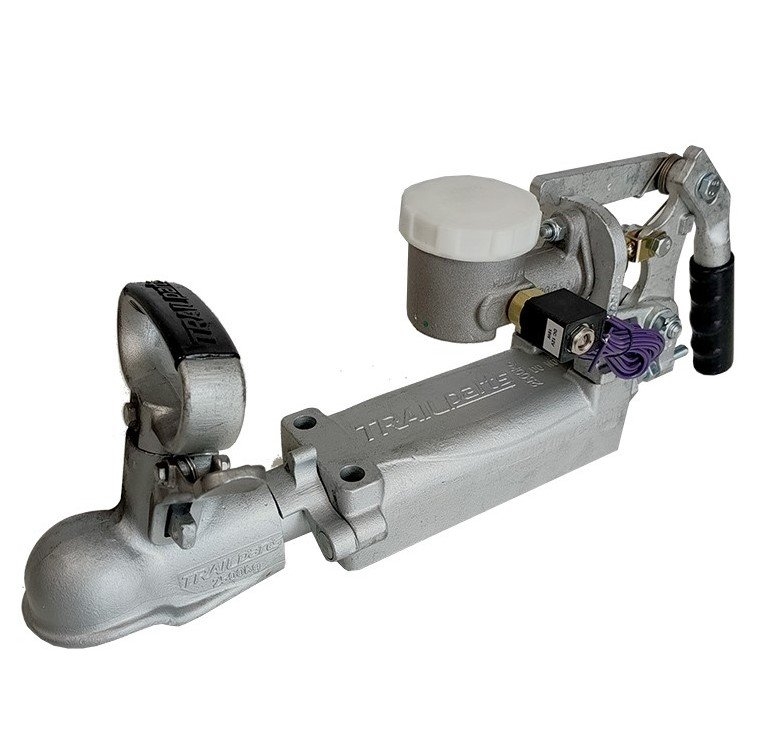 Trailparts Braked Hydraulic 1 7/8'' Override Coupling - 2500kg 3/4in Folding Handle Autoback