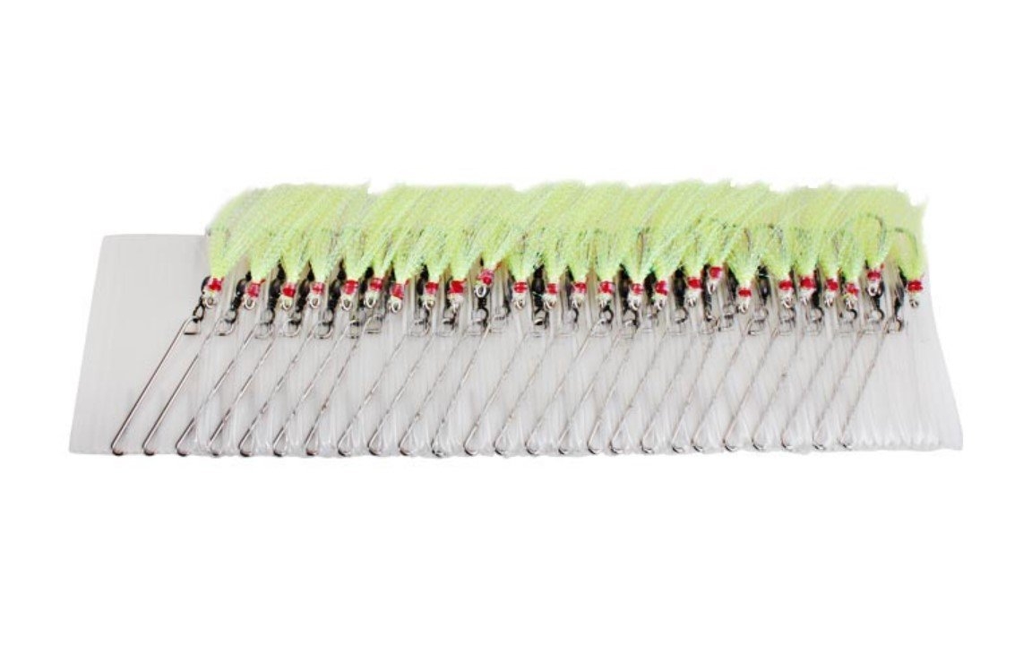 Sea Harvester Longline Trace Pack with Tube Chartreuse Flasher