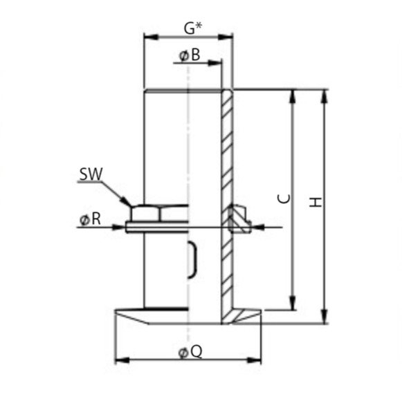 V-Quipment Thru-Hull Brass Skin Fitting - Chamfered