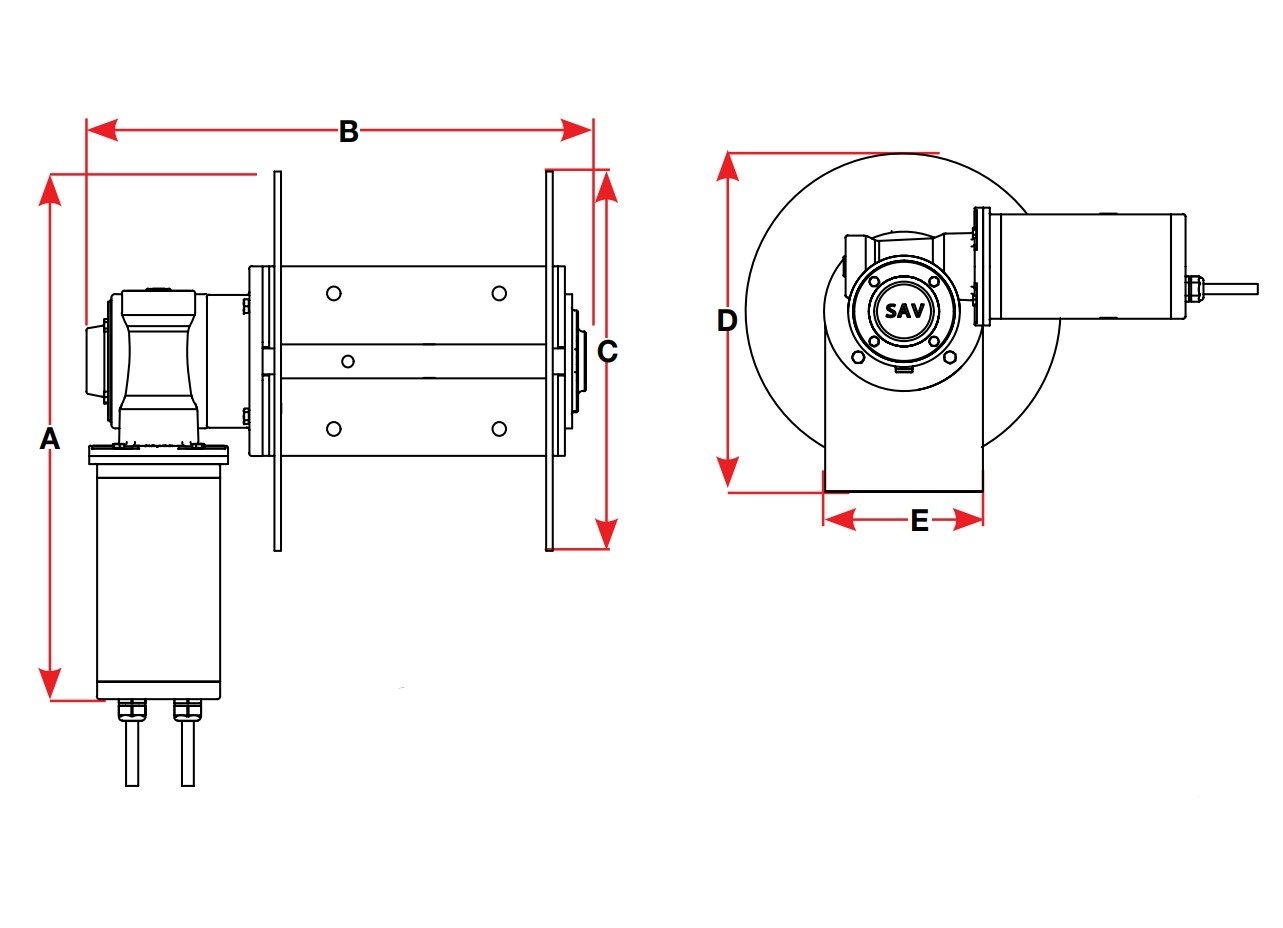 Savwinch Signature Series 1500SS Stainless Drum Winch - OEM