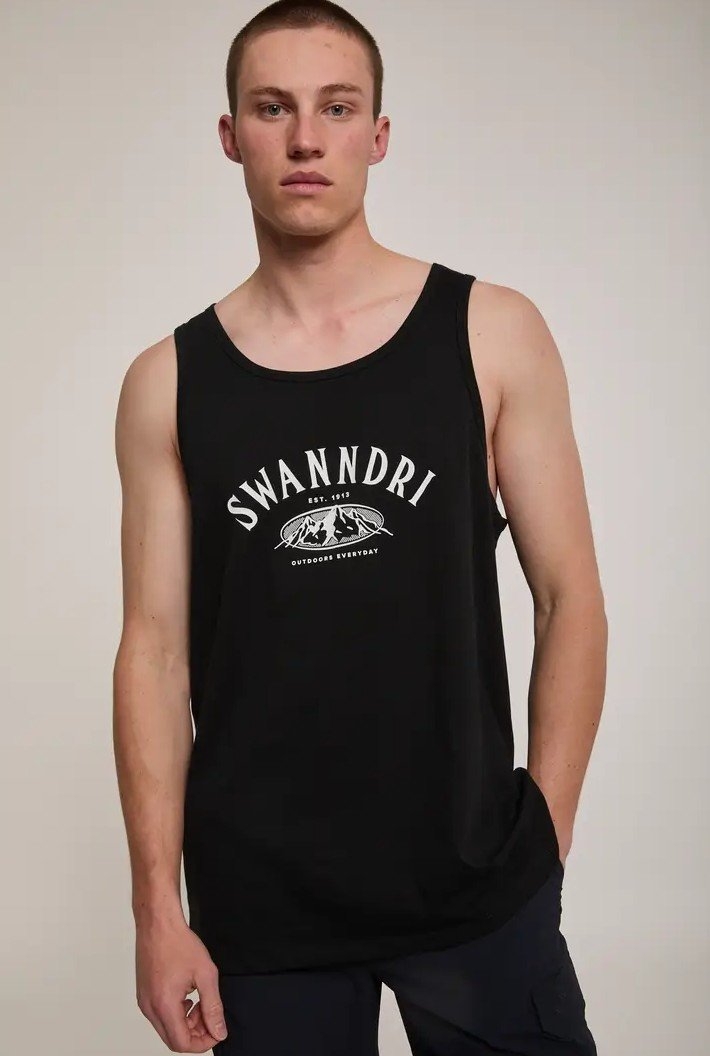 Swanndri Heaphy Mens Singlet Black/White 3XL
