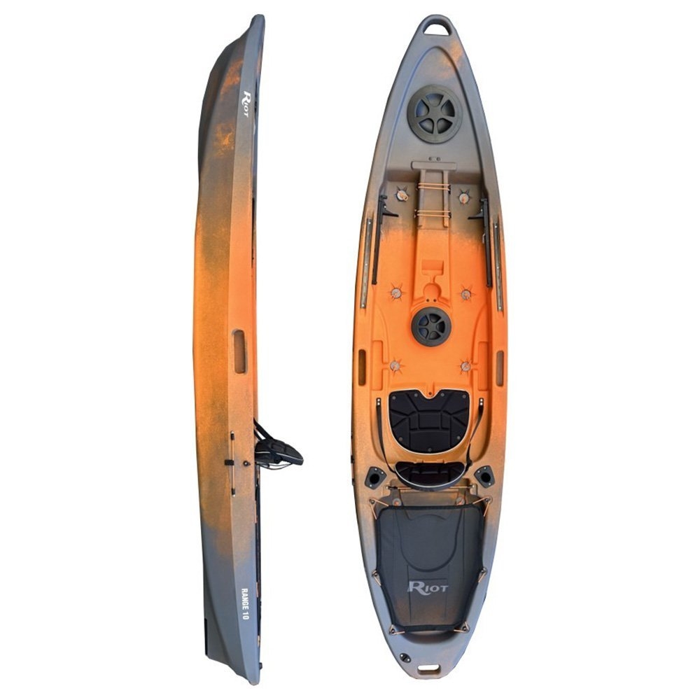 Seaflo Riot Range Fishing Kayak with Storage Well Paddle and Leash 10ft