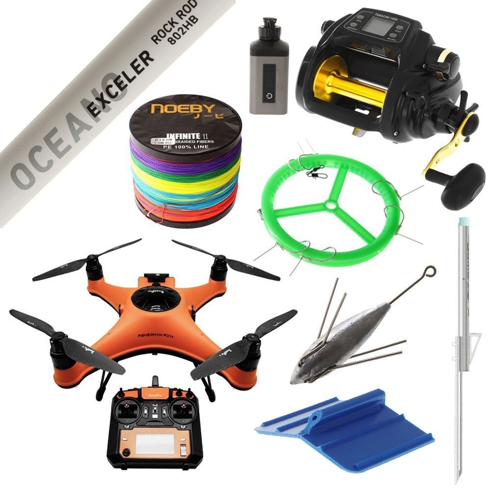 SwellPro Fisherman FD1+ Daiwa Tanacom Waterproof Electric Drone Fishing Package 8ft 10-15kg 2pc