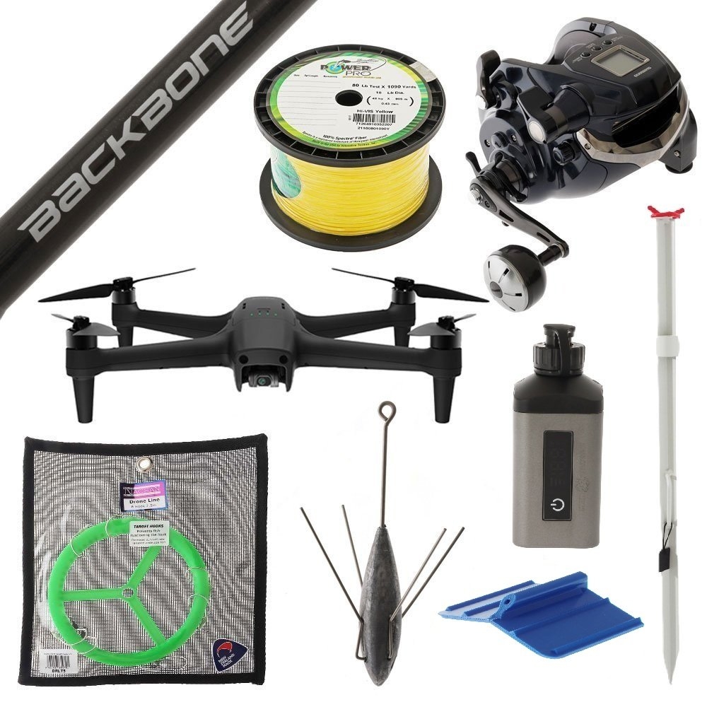 Aeroo Pro Combo Shimano Forcemaster 9000 Electric Drone Fishing Package 8ft 15-24kg 2pc