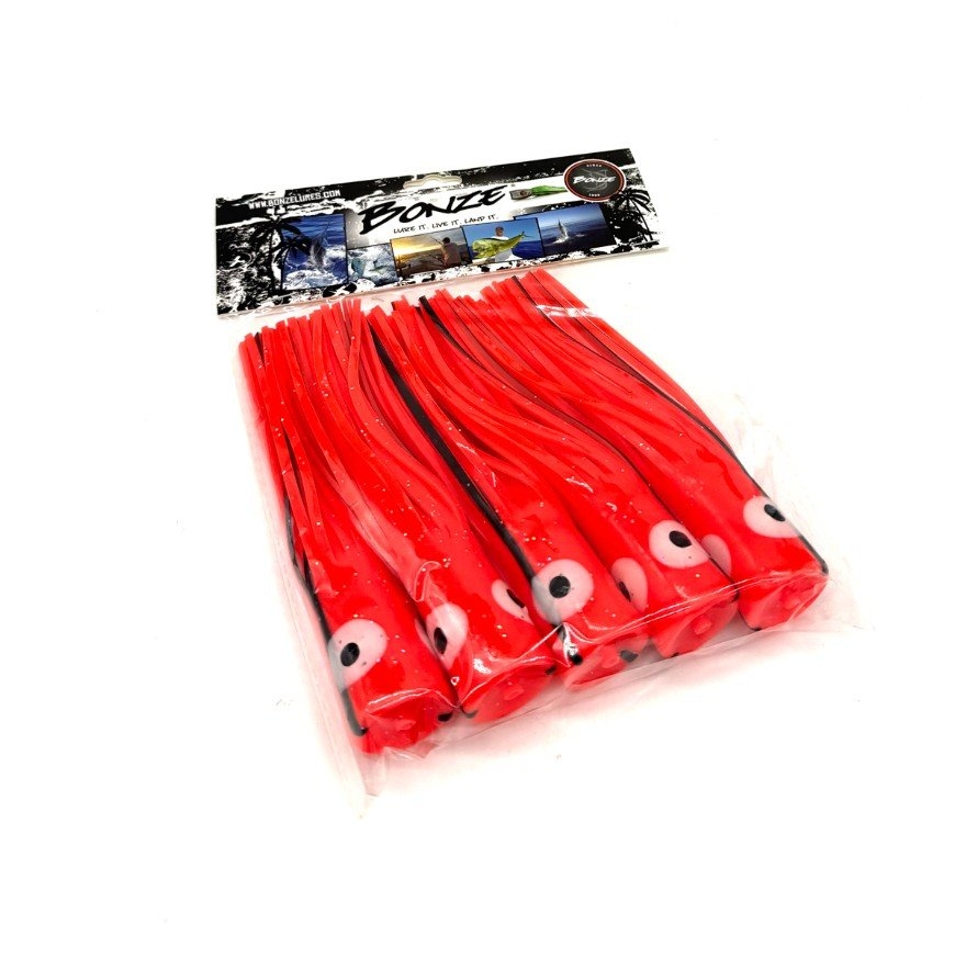 Bonze Chugger Head Skirted Game Lure Large Qty 5 Orange Black