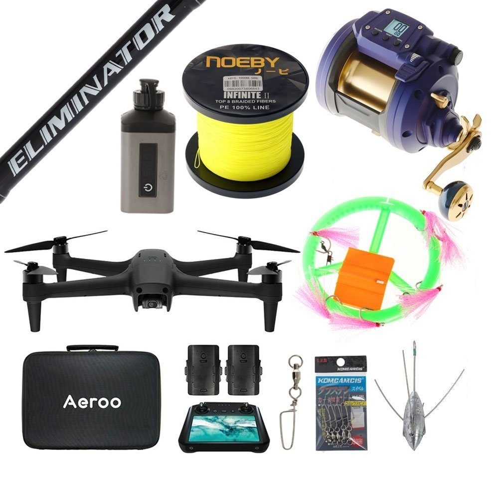 Aeroo Pro Combo Daiwa Seapower Electric Drone Fishing Package with Smart Controller 8ft PE5-8 3pc