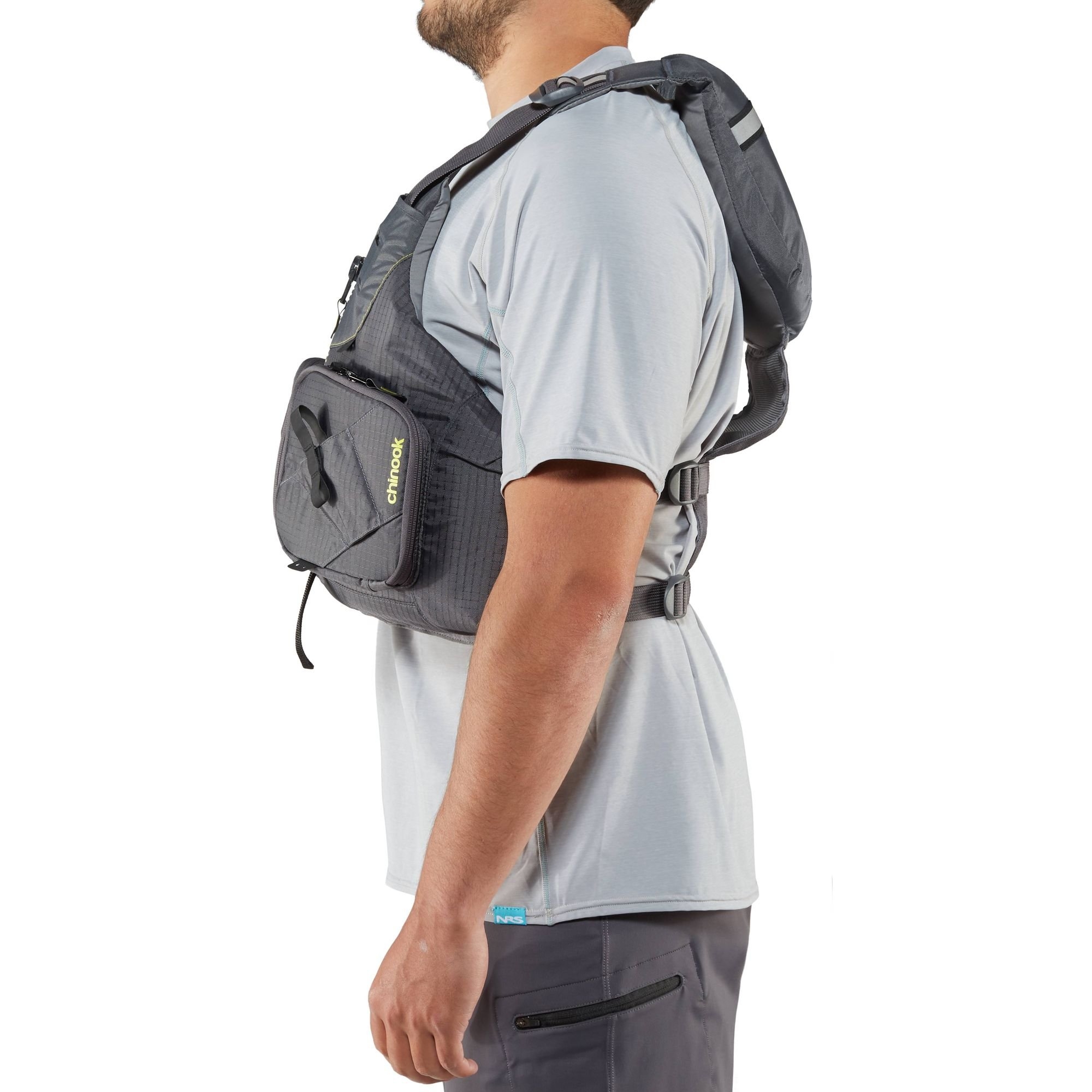 NRS Chinook Mesh Back USCG Type III Fishing PFD Charcoal 2XL