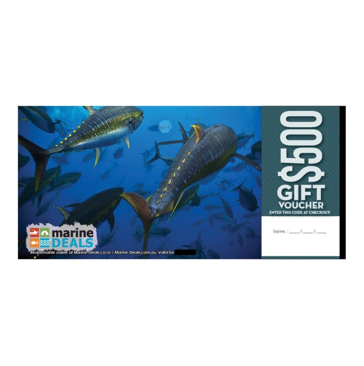 Marine Deals $500 Gift Voucher with Sleeve - Feeding Frenzy