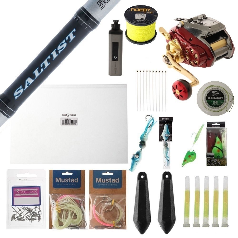 Daiwa Seaborg Deep Drop Value Package with Electric Reel Battery 5ft 6in PE6-10 2pc