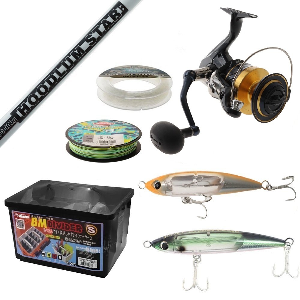 Shimano Spheros SWA 14000XG TiCA Hoodlum Stickbait Topwater Package 9ft 200-300g 2pc