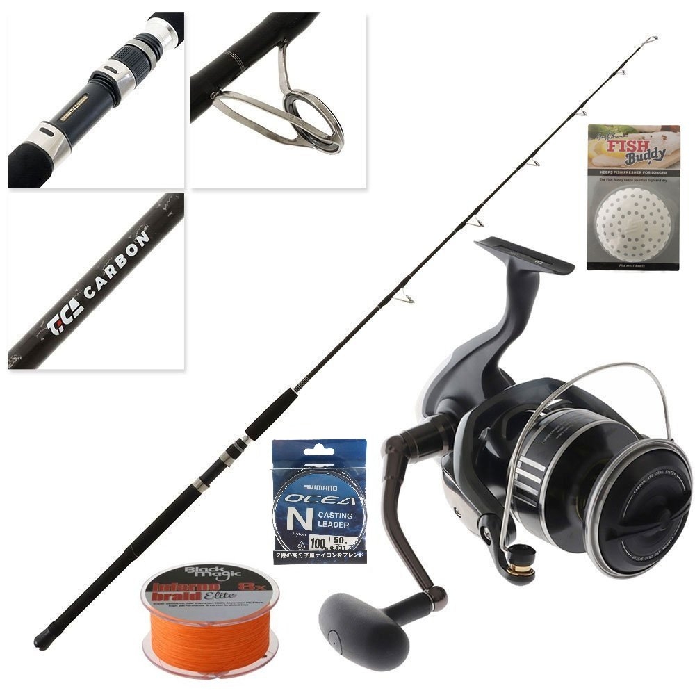 Daiwa 18000 MQ TiCa Carbon Kingfish Jig Spin Combo with Braid 5ft 5in 300g PE4-8 1pc