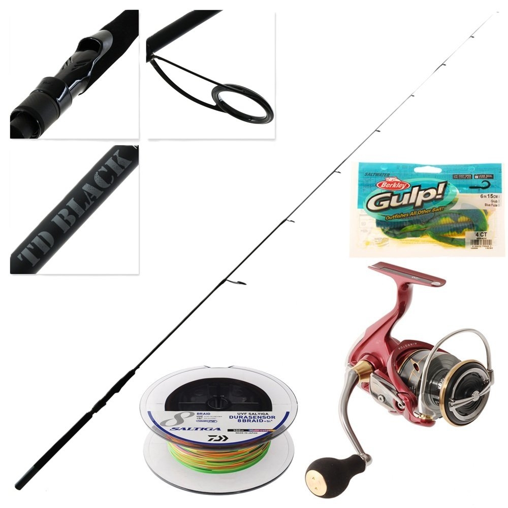 Daiwa Revelry 4000D-C TD Black Soft Bait Combo with Braid and Softbait 7ft 4-6kg 1pc