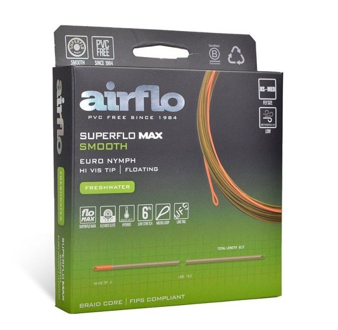 Airflo Superflo Max Smooth Euro Nymph Line Olive 0.55mm 25m XS-Med