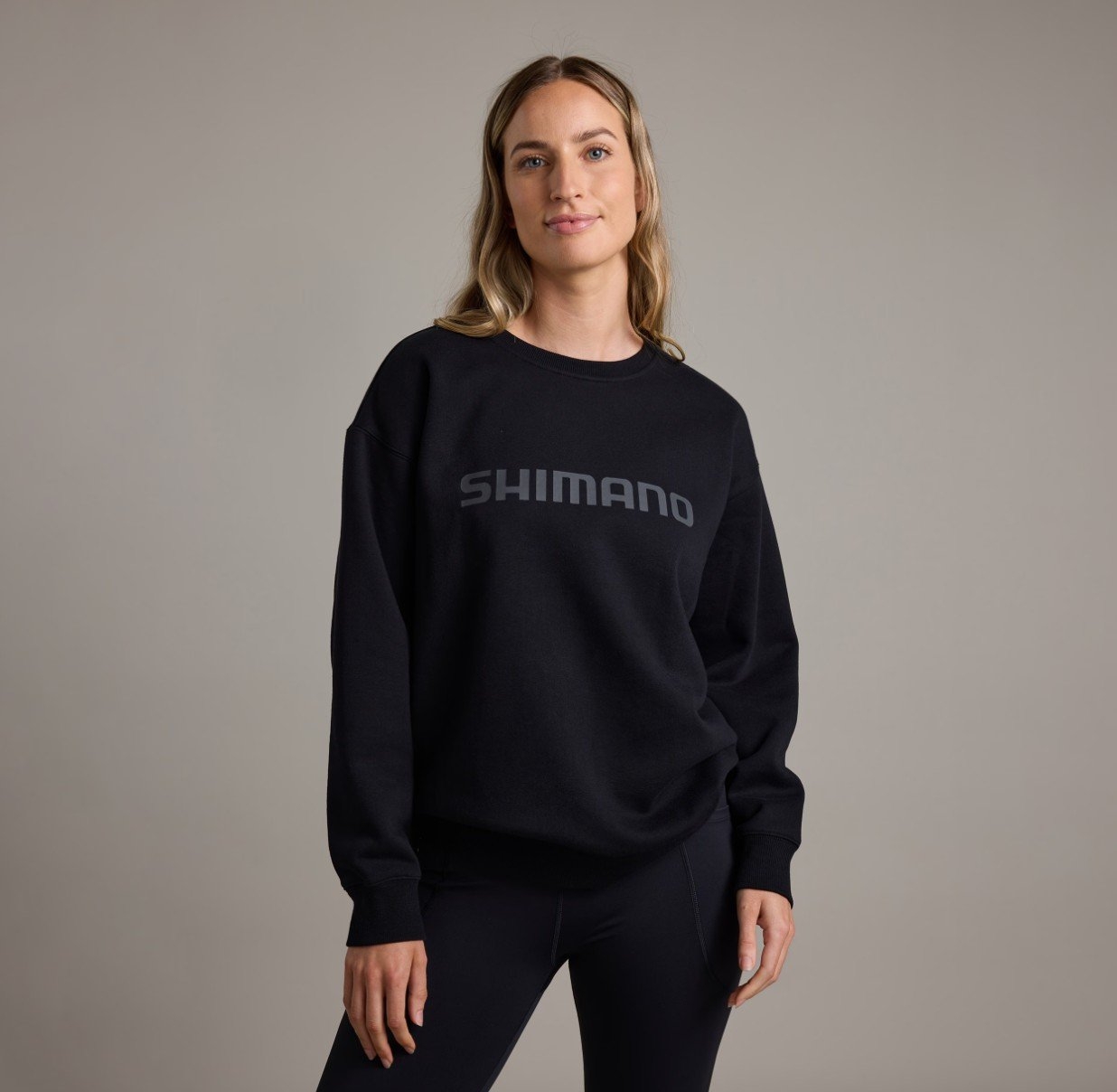 Shimano Black Stealth Womens Crew Long Sleeve Shirt