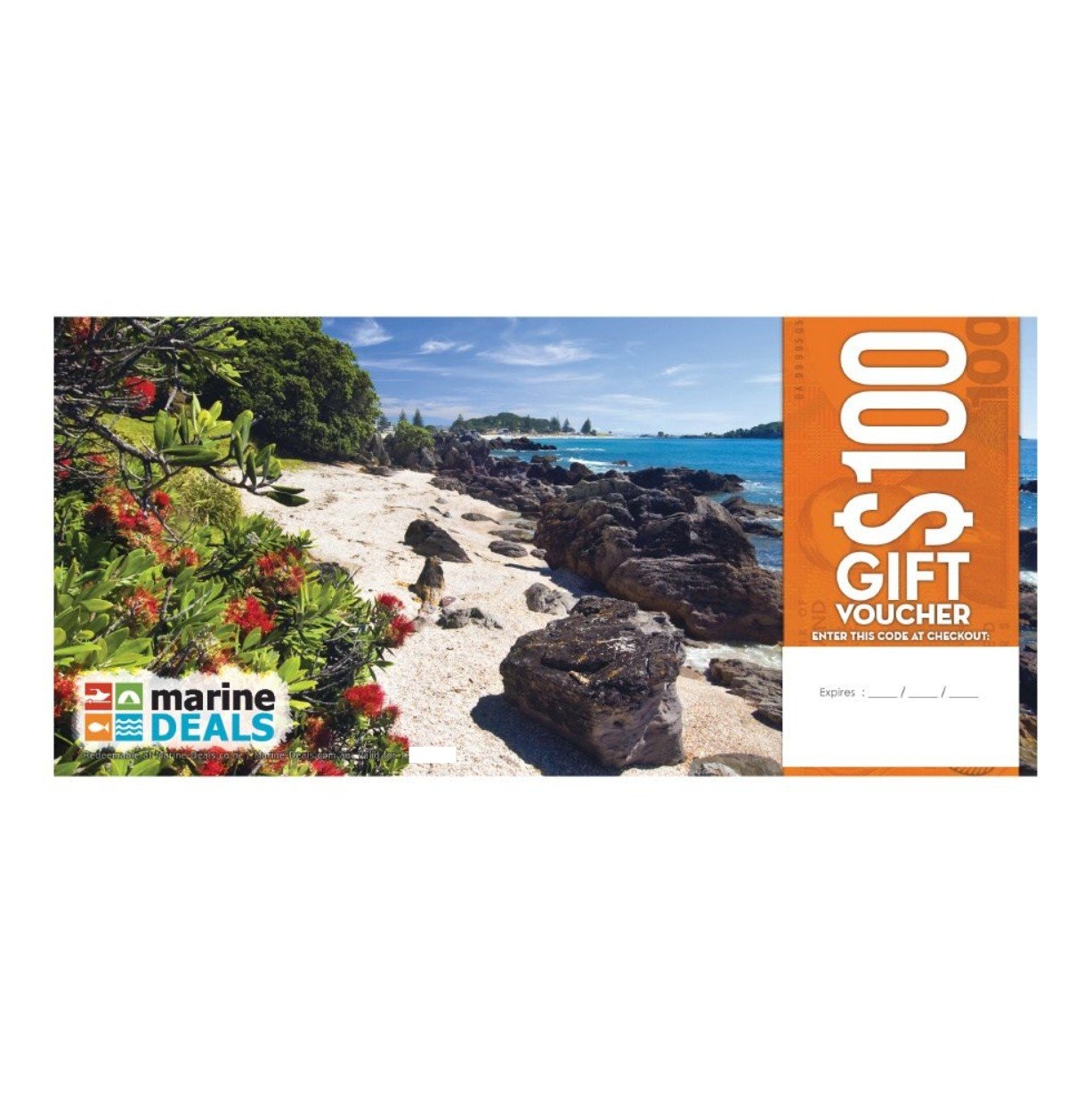 Marine Deals $100 Gift Voucher with Sleeve - Pohutukawa