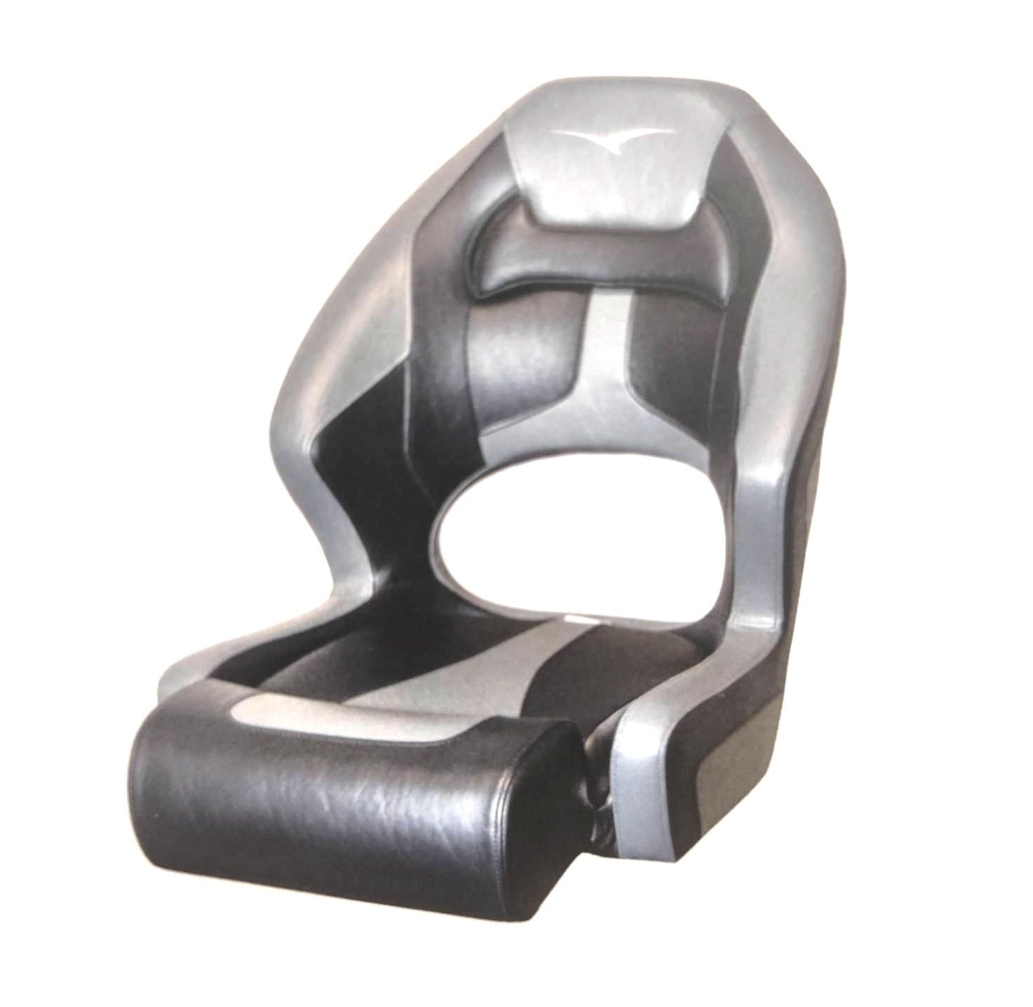 BLA Striker Bucket Boat Seat with Flip-Up Bolster Grey/Charcoal