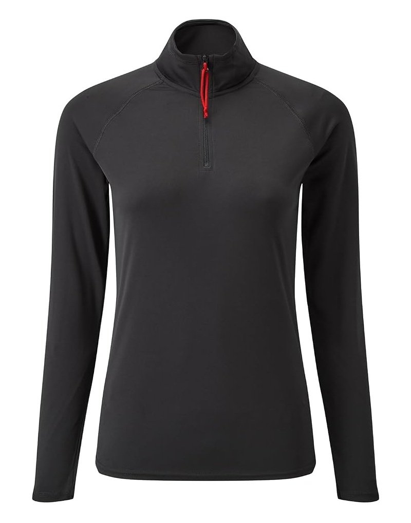 Gill UV Tec Zip UPF50+ Womens Long Sleeve Shirt Charcoal Grey Size 14