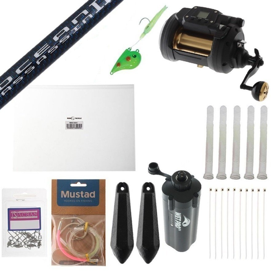 Daiwa Tanacom Deep Drop Value Package with Electric Reel Battery 5ft 10in 80lb 2pc