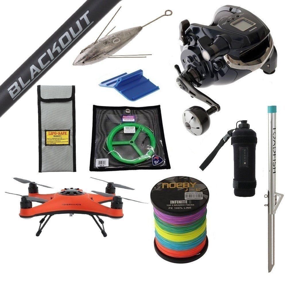 Swellpro FD1S Shimano Forcemaster Electric Drone Fishing Package 8ft 50-80lb 2pc