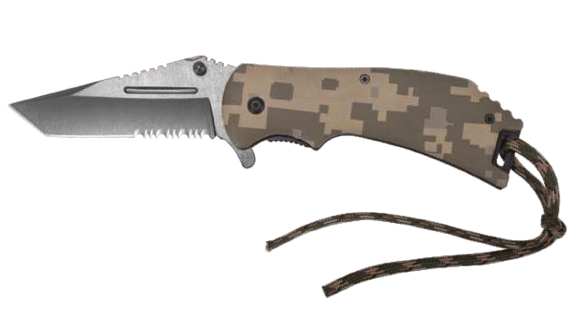 Stainless Steel Tanto Folding Pocket Knife with Camo Grip 8.5cm