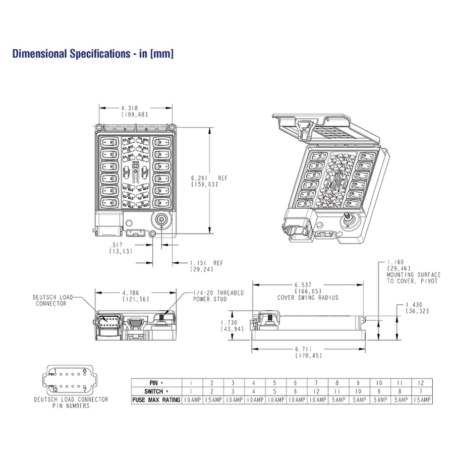 Maretron 12-Channel Bypass Module with Fuse Pack and Jumper Wire