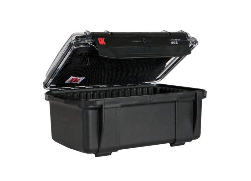 Underwater Kinetics 408 UltraBox Black with Tinted Clear View and Lid Pouch incl Padded Liner