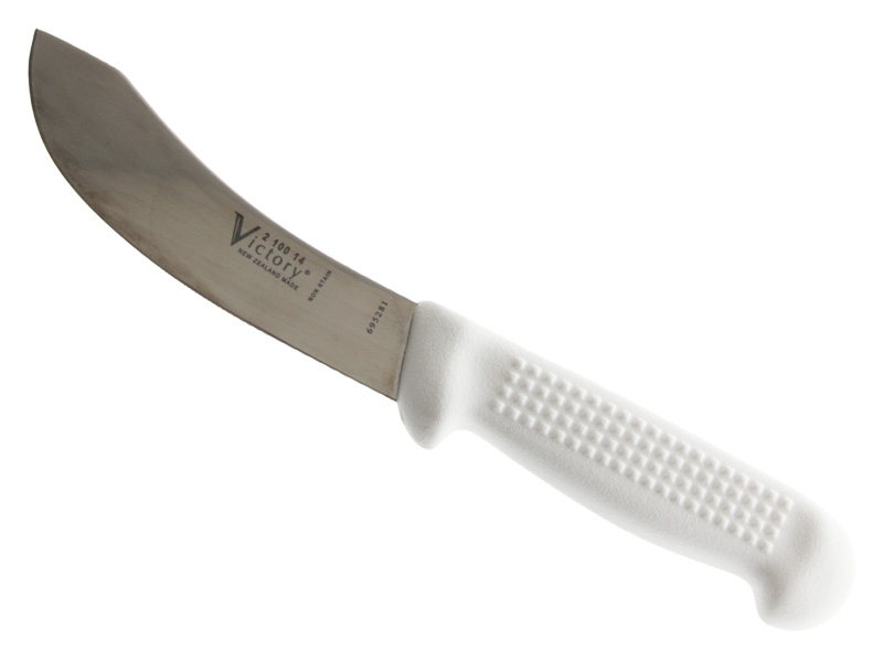 Victory 2/100/14/115W Small Skinning Knife White Handle 14cm