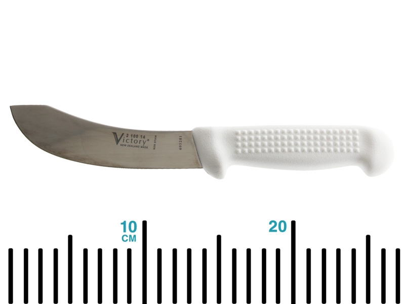Victory 2/100/14/115W Small Skinning Knife White Handle 14cm