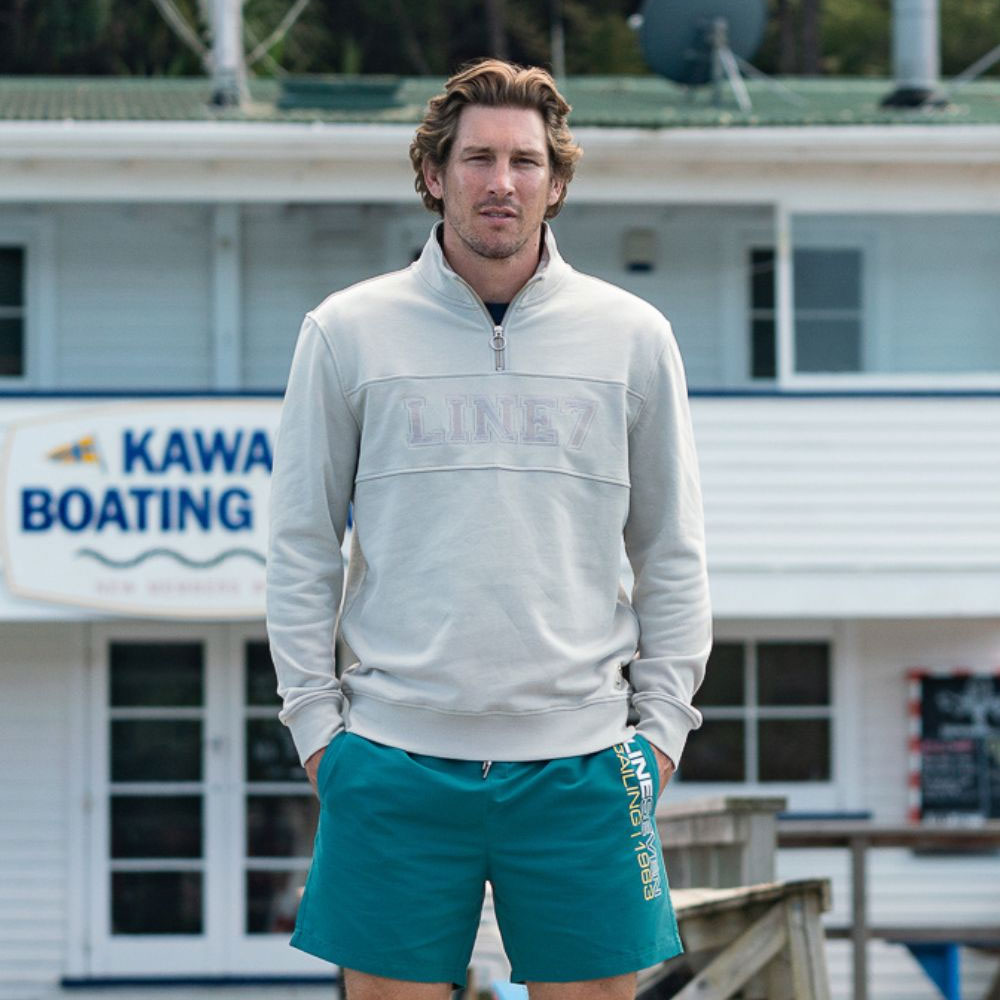 Line 7 Helm Half Zip Mens Jersey Harbour Mist