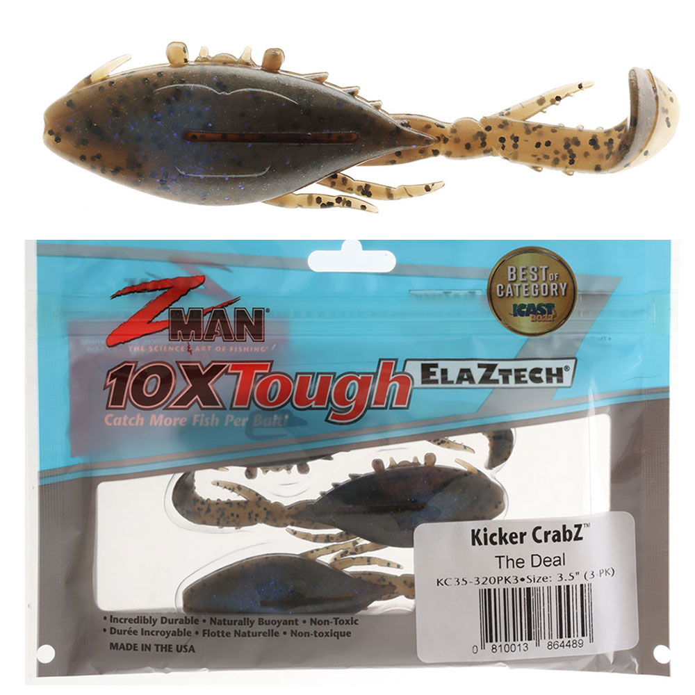 Z-Man Kicker CrabZ Soft Bait The Deal Qty 3