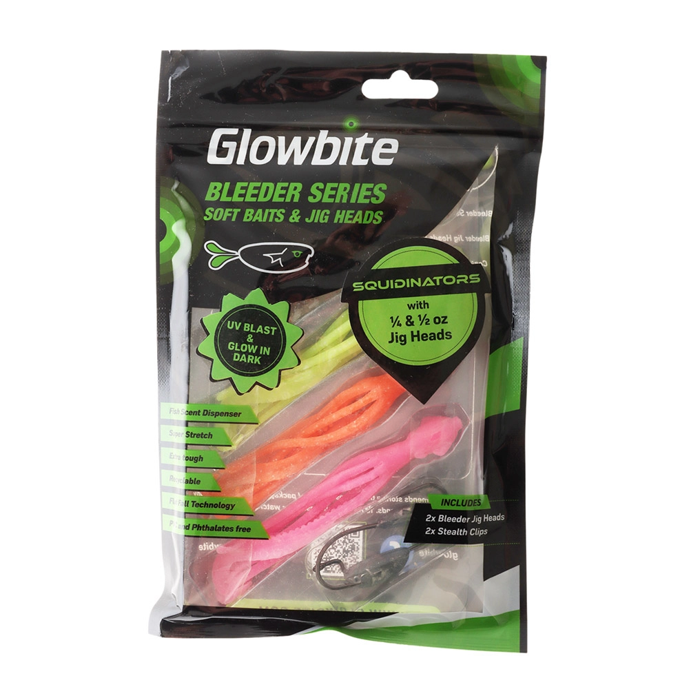 Glowbite Squidinator Bleeder Soft Bait Kit Glowbite Squidinator Bleeder Soft Bait Kit