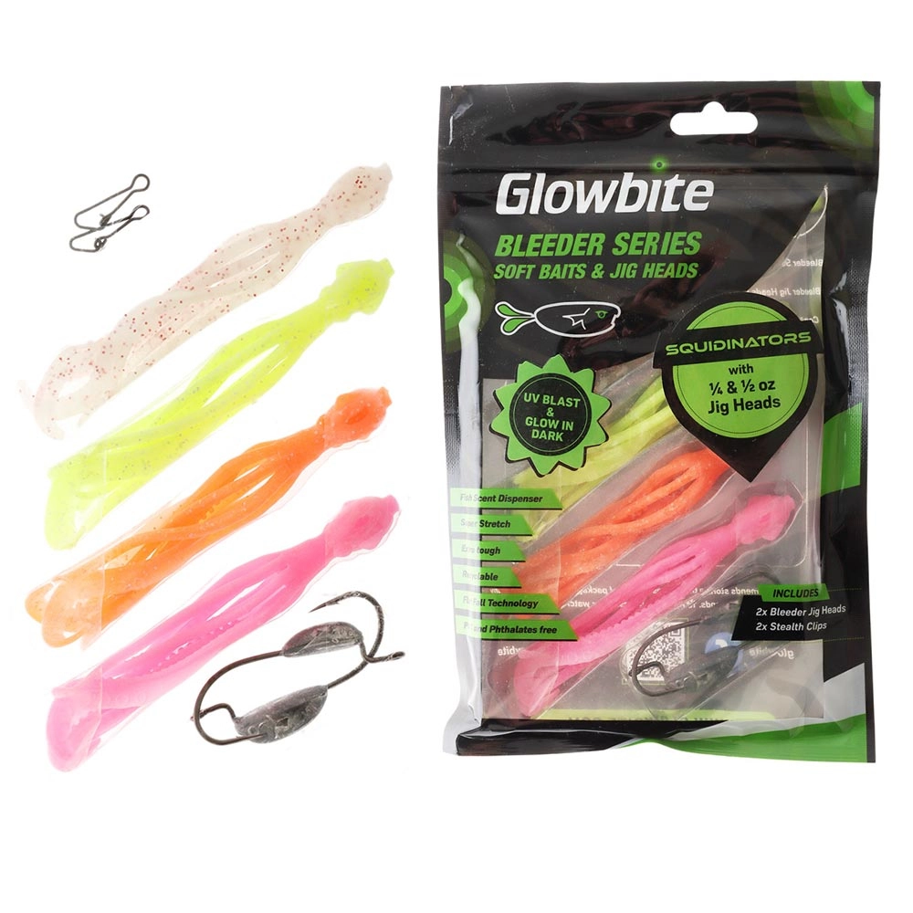 Glowbite Squidinator Bleeder Soft Bait Kit Glowbite Squidinator Bleeder Soft Bait Kit