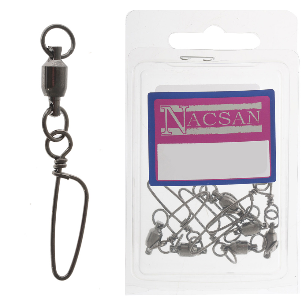 Nacsan Ball Bearing Game Swivel with Coastlock Snap 85lb Size 4 Qty 7