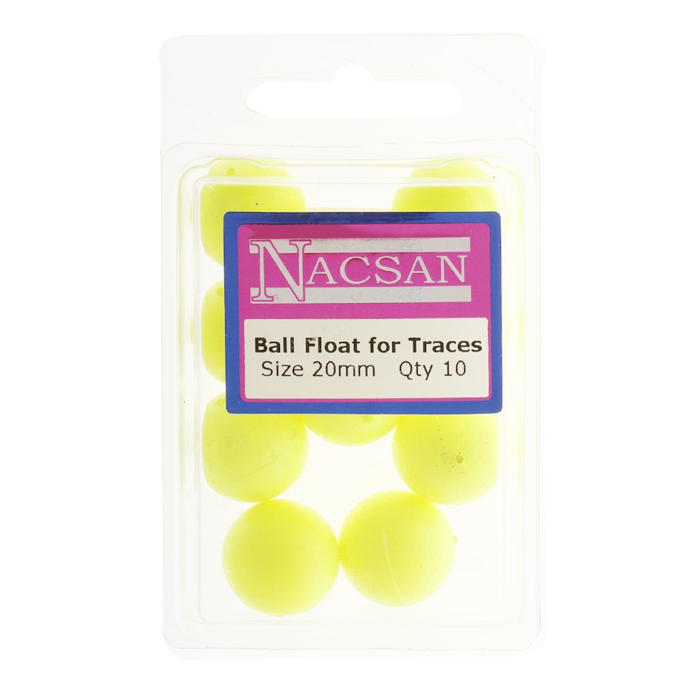 Nacsan Ball Floats Yellow 20mm Qty 10