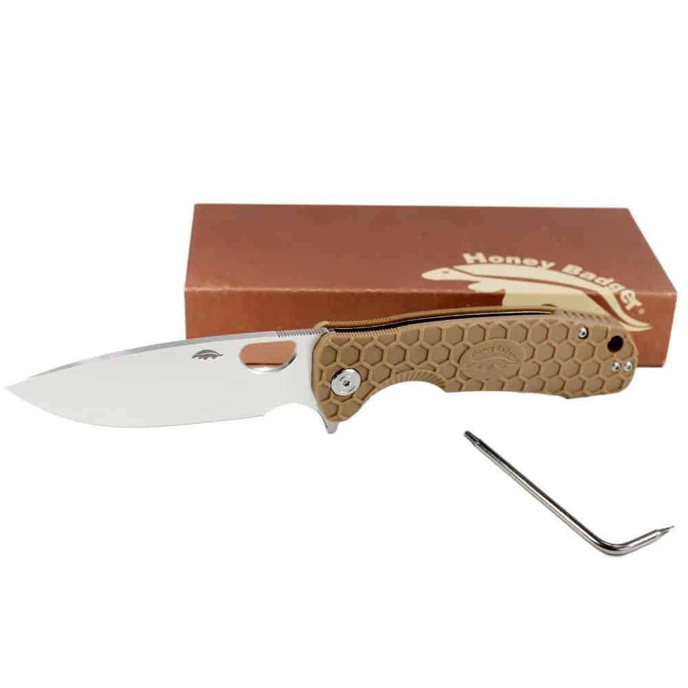 Honey Badger Drop Point Flipper Pocket Knife Medium 8cm